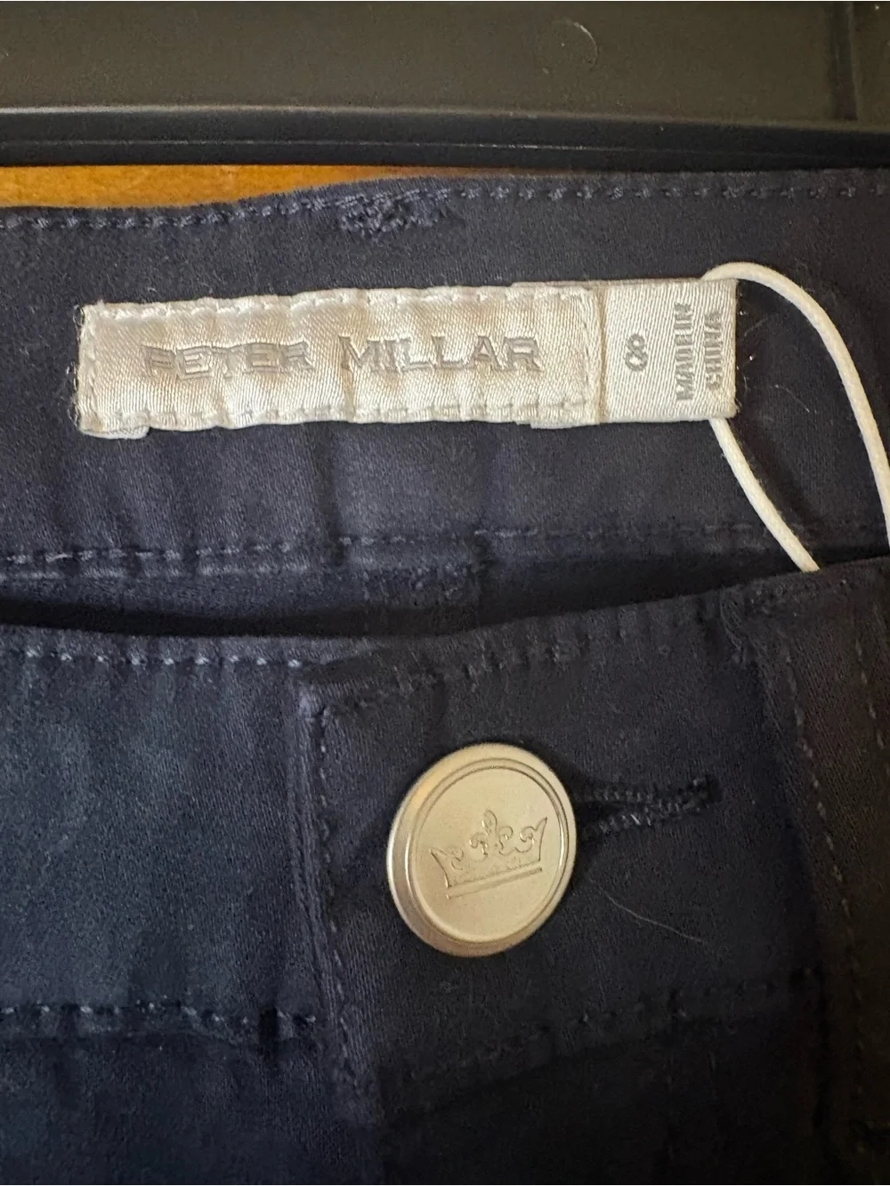 Nwt peter millar Karlie navy Stretch Sateen High Rise Pant size 8 - Picture 9 of 12